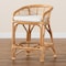 Baxton Studio Maverick Modern Bohemian White Fabric Upholstered and Natural Brown Rattan Counter Stool 203-12591 - alternate 4
